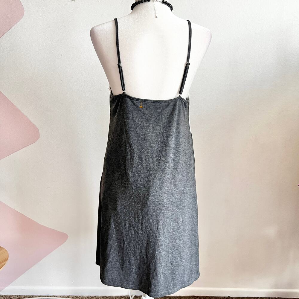 Gray Lace Trim Slip Mini‎ Dress, Coquette, Soft Girl, Vintage Inspired, Large - Picture 3 of 5